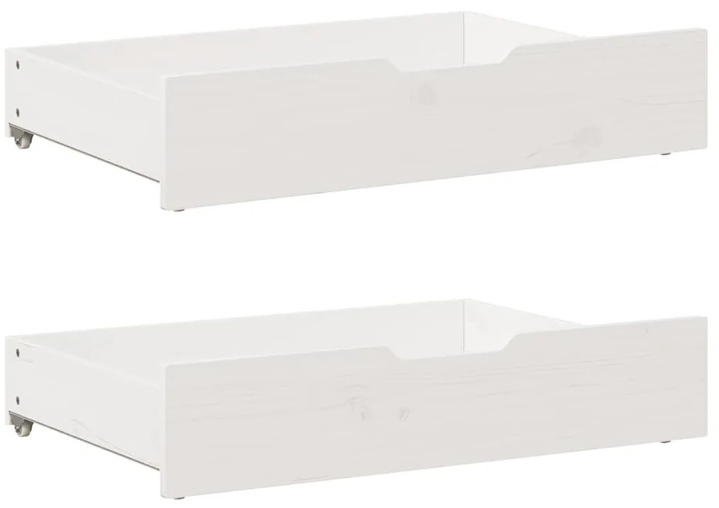 Gavetas para cama 2 pcs 80x55x17 cm pinho maciço branco