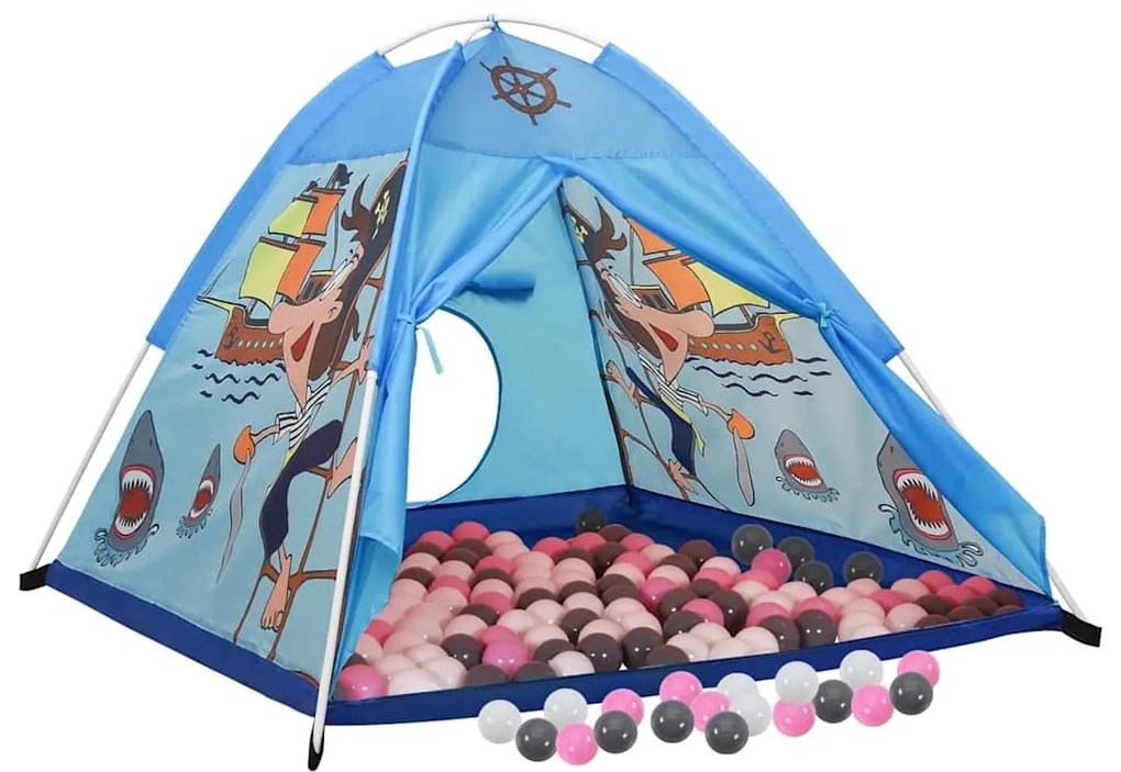 Tenda de brincar infantil com 250 bolas 120x120x90 cm azul