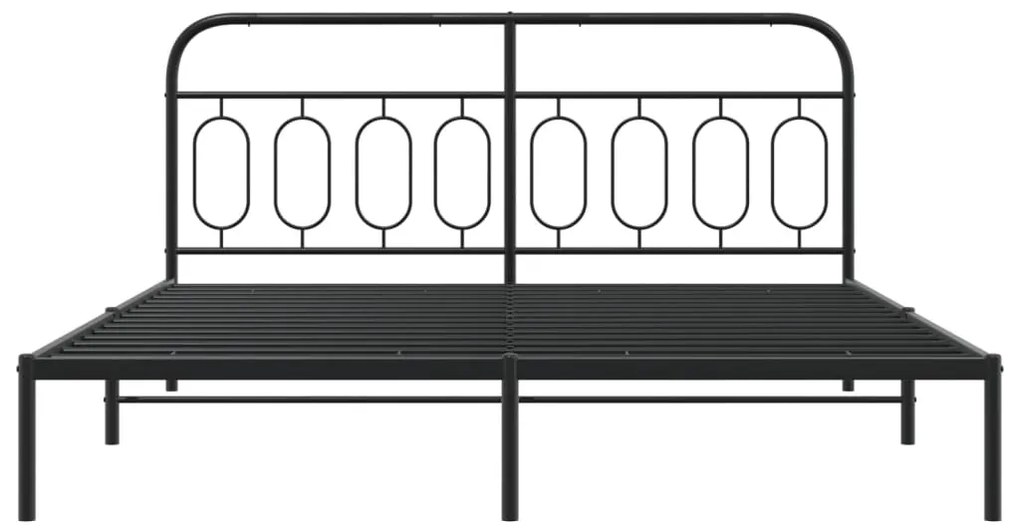 Estrutura de cama em metal com cabeceira 180x200 cm preto