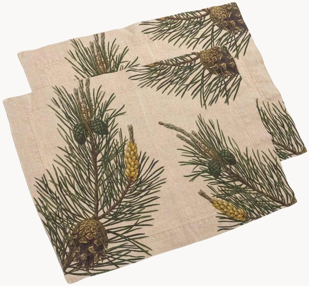 Individuais de mesa em linho Pine, conjunto de 2