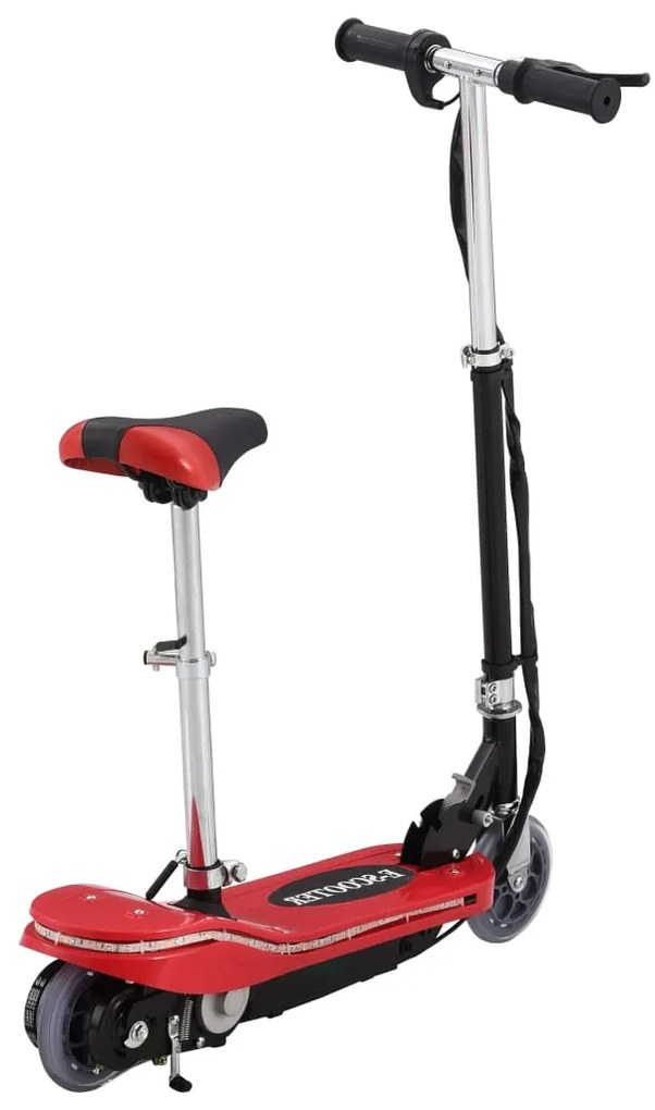 Trotinete para criança com assento e LED 120 W vermelho