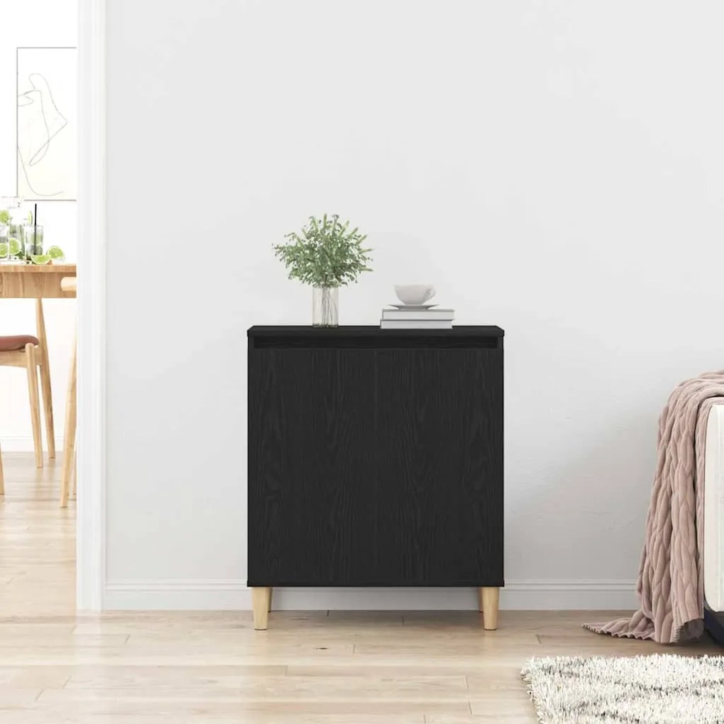 Sideboard vidaXL Preto Carvalho 60x35x70 cm Madeira de engenharia