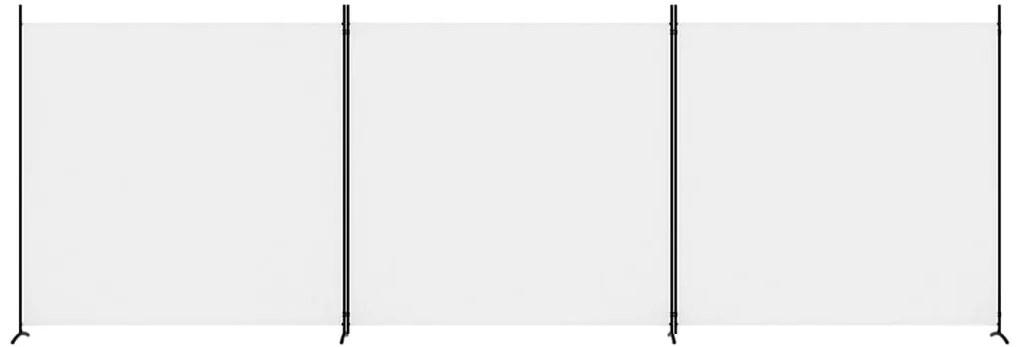 Biombo com 3 painéis 525x180 cm tecido branco