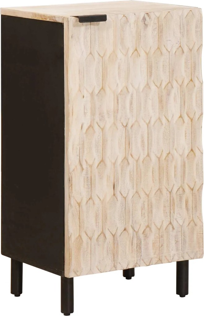 vidaXL Buffet com porta Acabamento em Wash Branco 40 x 33 x 75 cm