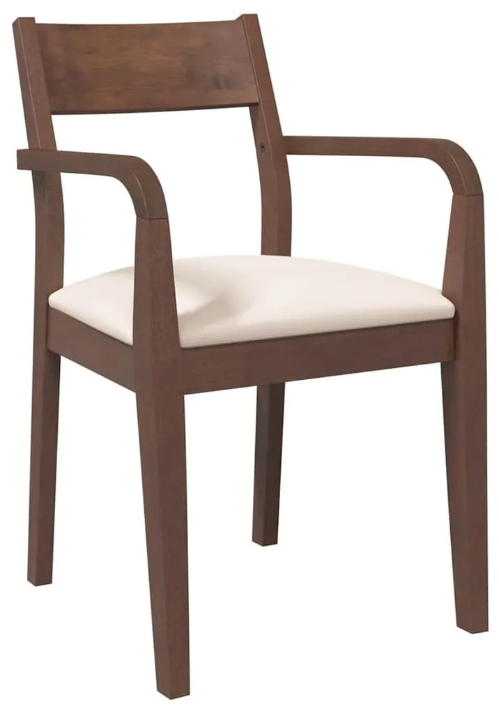 Cadeiras de jantar com almofadões 2 pcs madeira maciça castanho