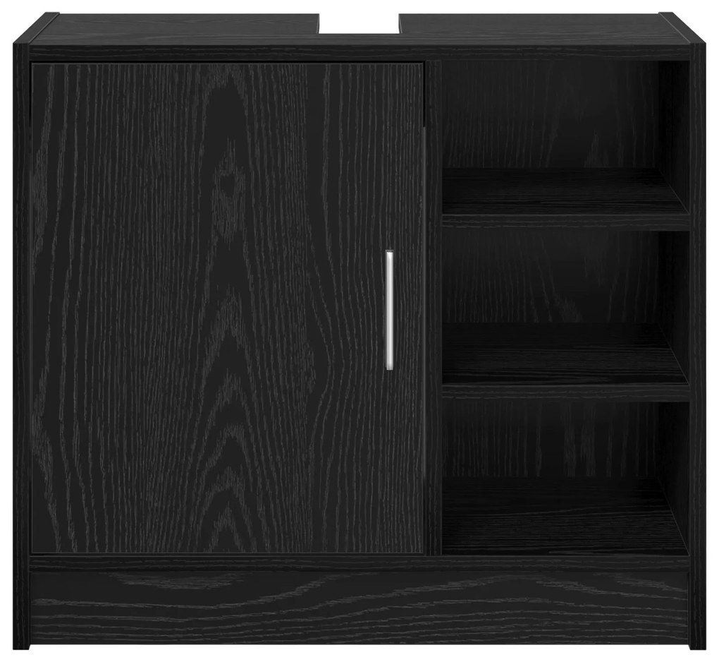 Gabinete para Pia Carvalho Preto 63x29x55 cm Madeira Engenheirada