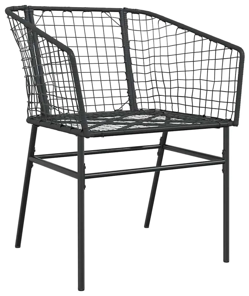 Conjunto de jantar jardim 9 peças vidro vime PE preto