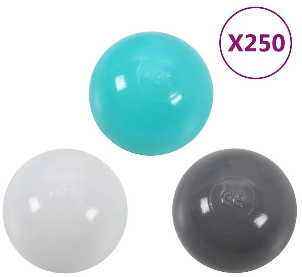 Túnel de brincar infantil + 250 bolas 245 cm poliéster multicor