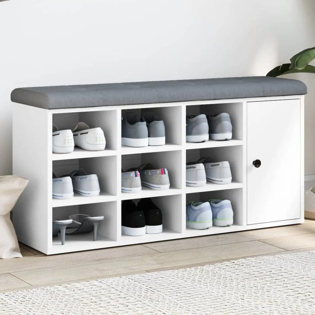 Banco sapateira 102x32x50 cm derivados de madeira branco