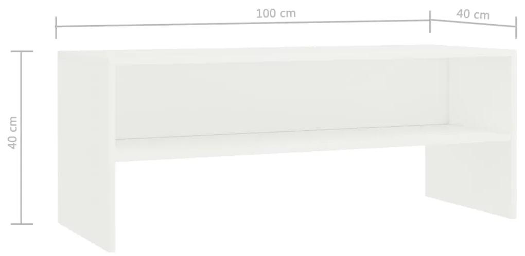 Móvel de TV 100x40x40 cm contraplacado branco