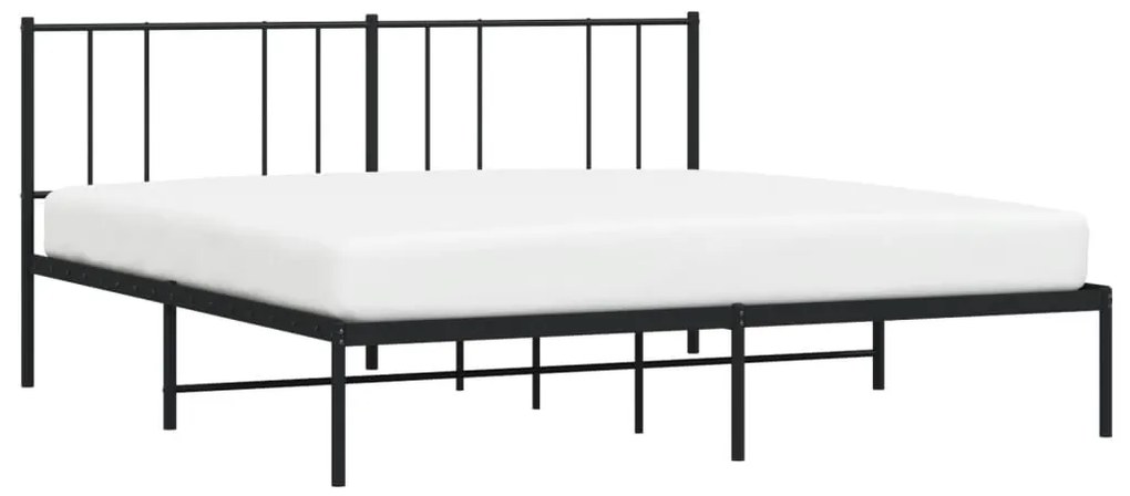 Estrutura de cama em metal com cabeceira 180x200 cm preto
