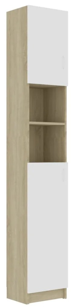 Armário Alto Loony de 190cm - Branco/Carvalho - Design Moderno