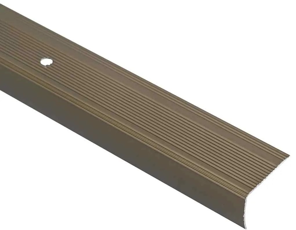 Perfis para degraus 10 pcs Castanho 67 cm Alumínio