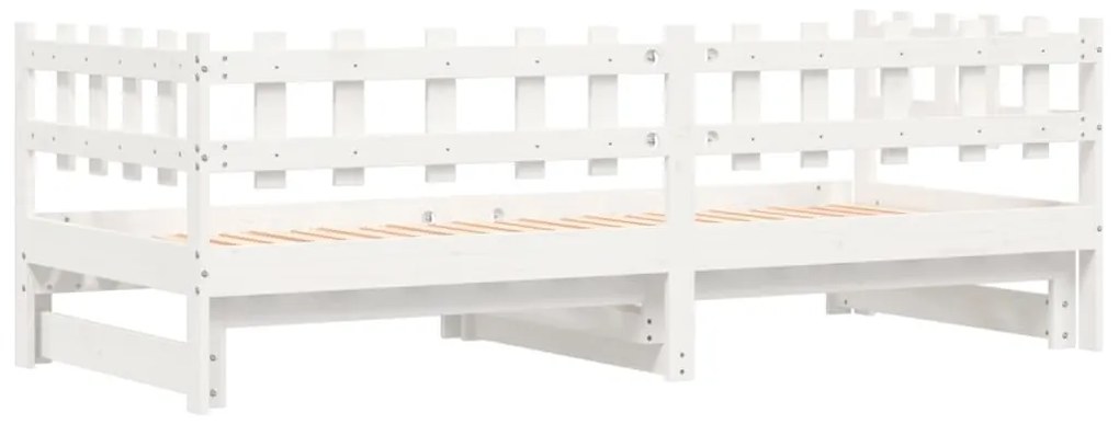 Estrutura sofá-cama de puxar 2x(90x190) cm pinho maciço branco