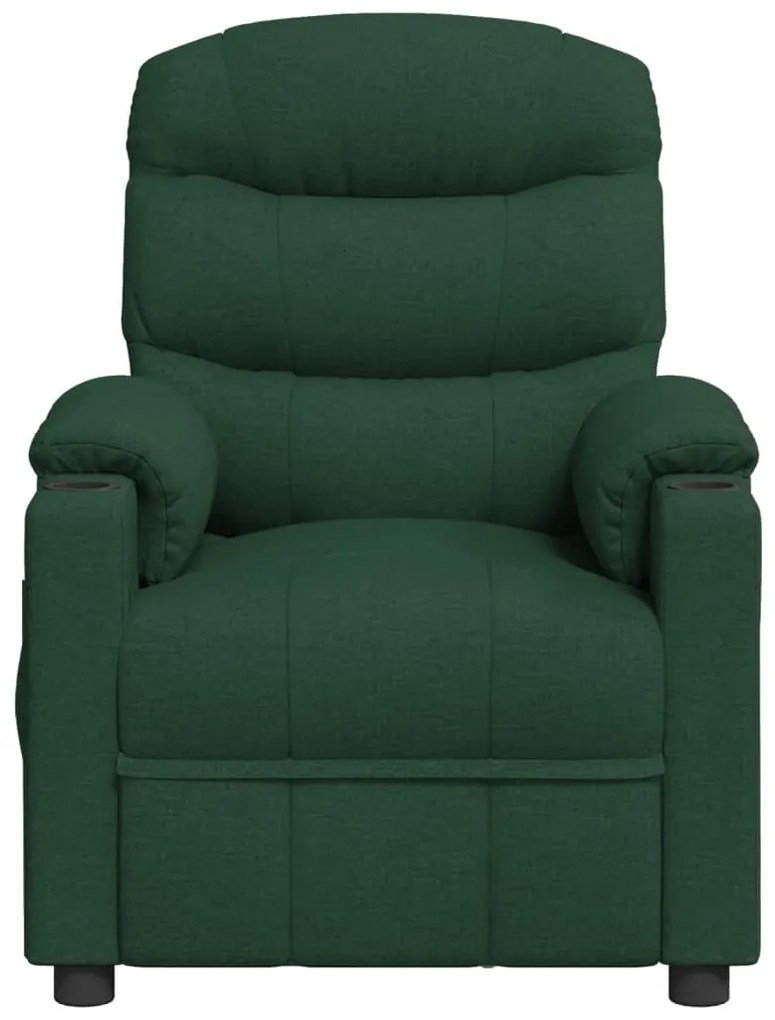 Poltrona de massagens elétrica tecido verde-escuro
