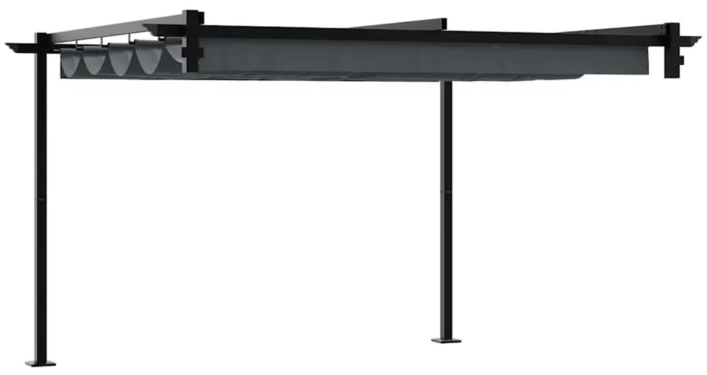 Gazebo Montado na Parede Cinzento-escuro 3 x 3 m Aço