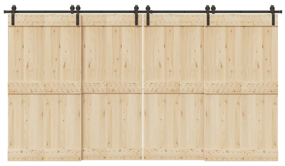 Kit de ferragens para porta deslizante 400 cm aço preto