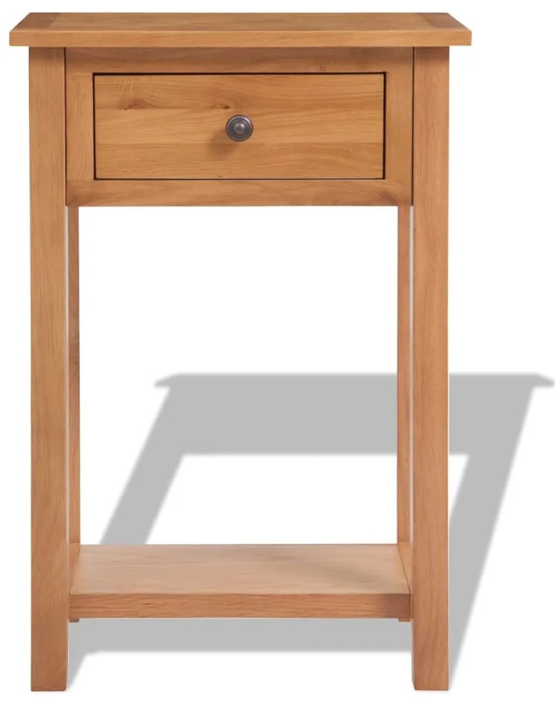 Mesa consola de carvalho maciço 50x32x75 cm castanho