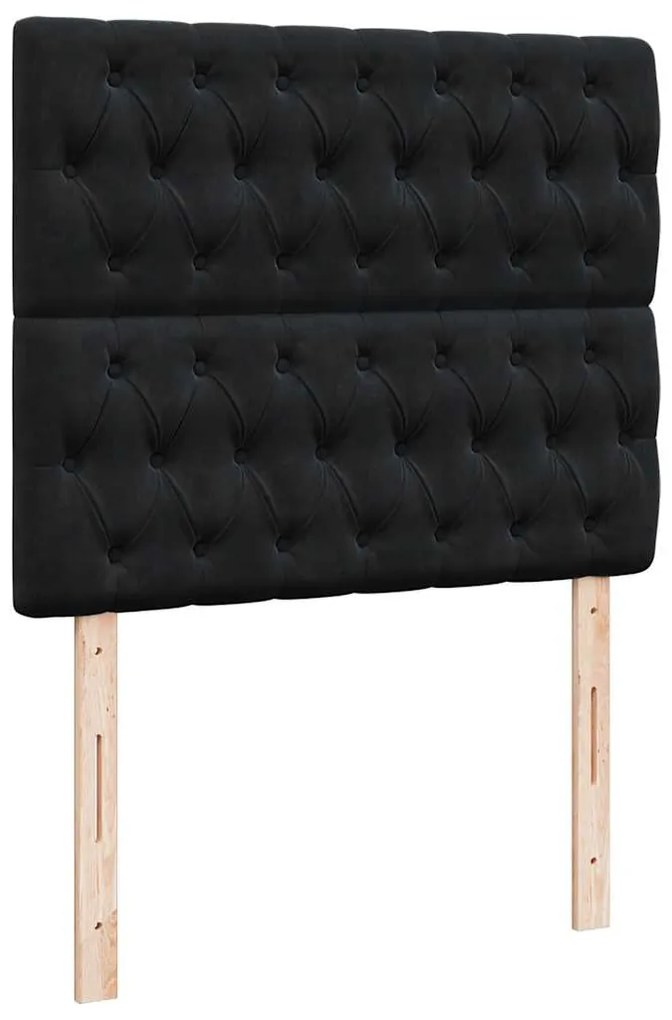 Estrutura de cama otomana com colchões preto 120x190 cm Veludo