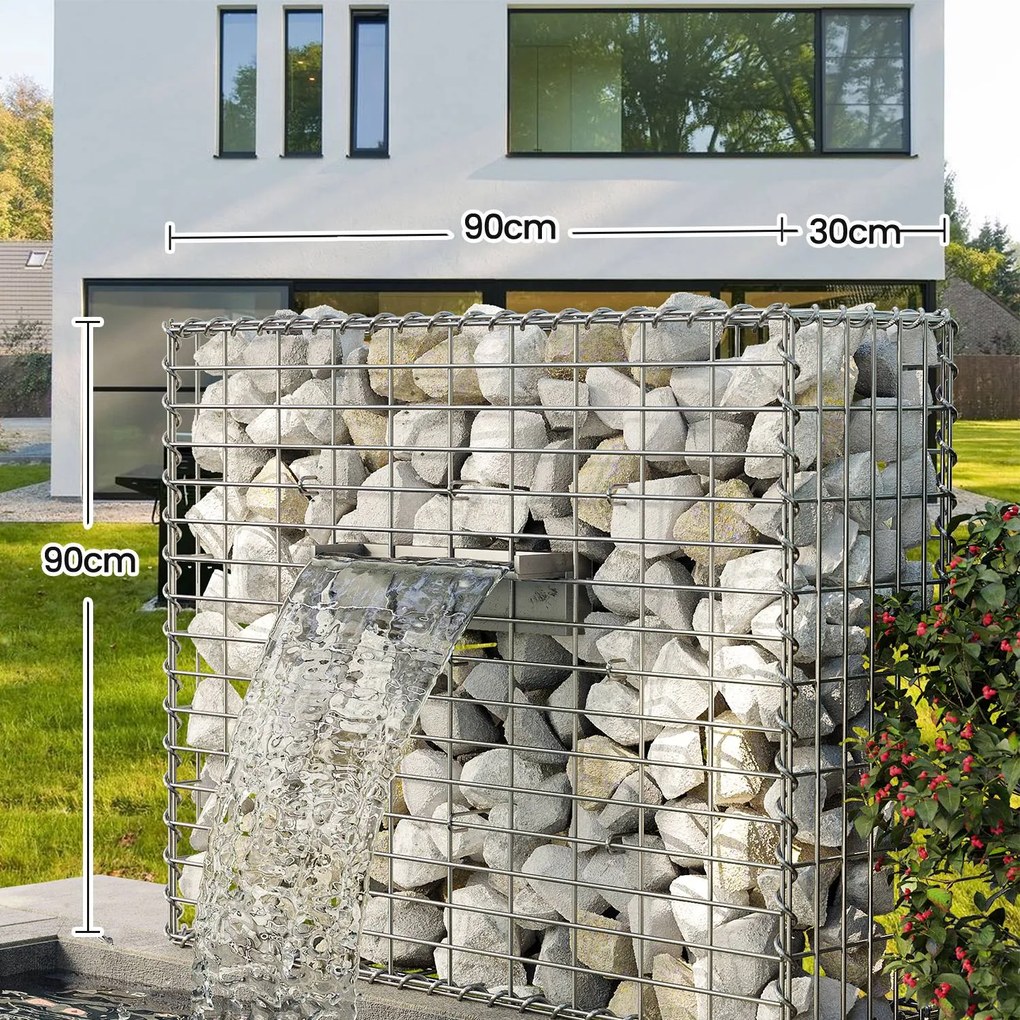 Cesto Gabião 100 x 90 x 30 cm aço galvanizado (Tábua não incluida) 40-60 g/m² Prateado