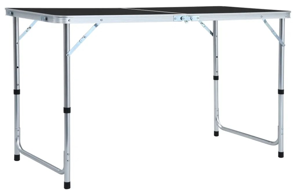 vidaXL Mesa de campismo dobrável 120x60 cm alumínio cinzento