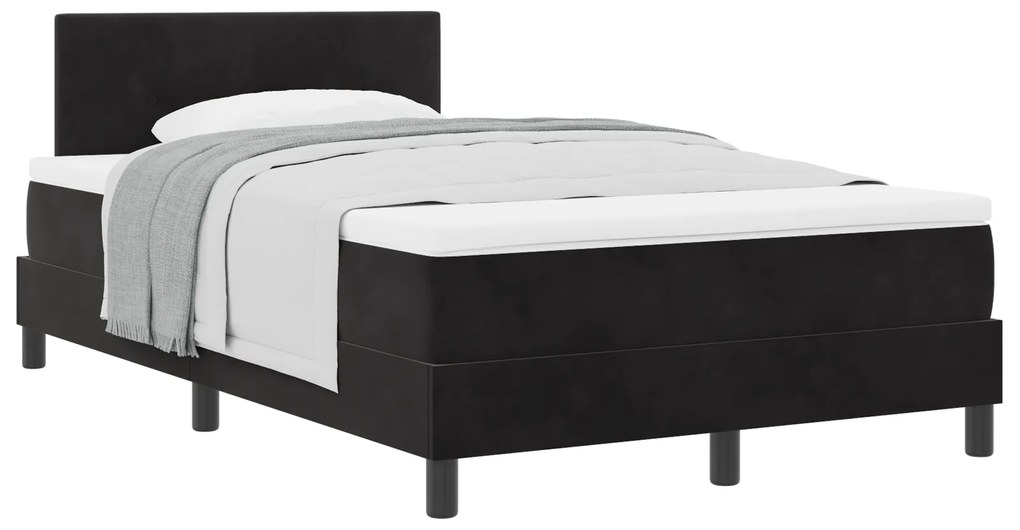 Cama Box com Colchão vidaXL Preta 120x200 cm Veludo