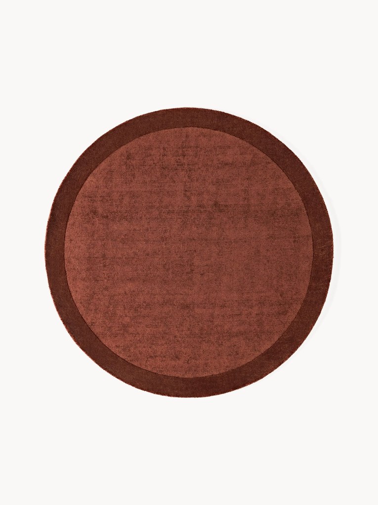 Tapete redondo de pelo curto artesanal Kari
