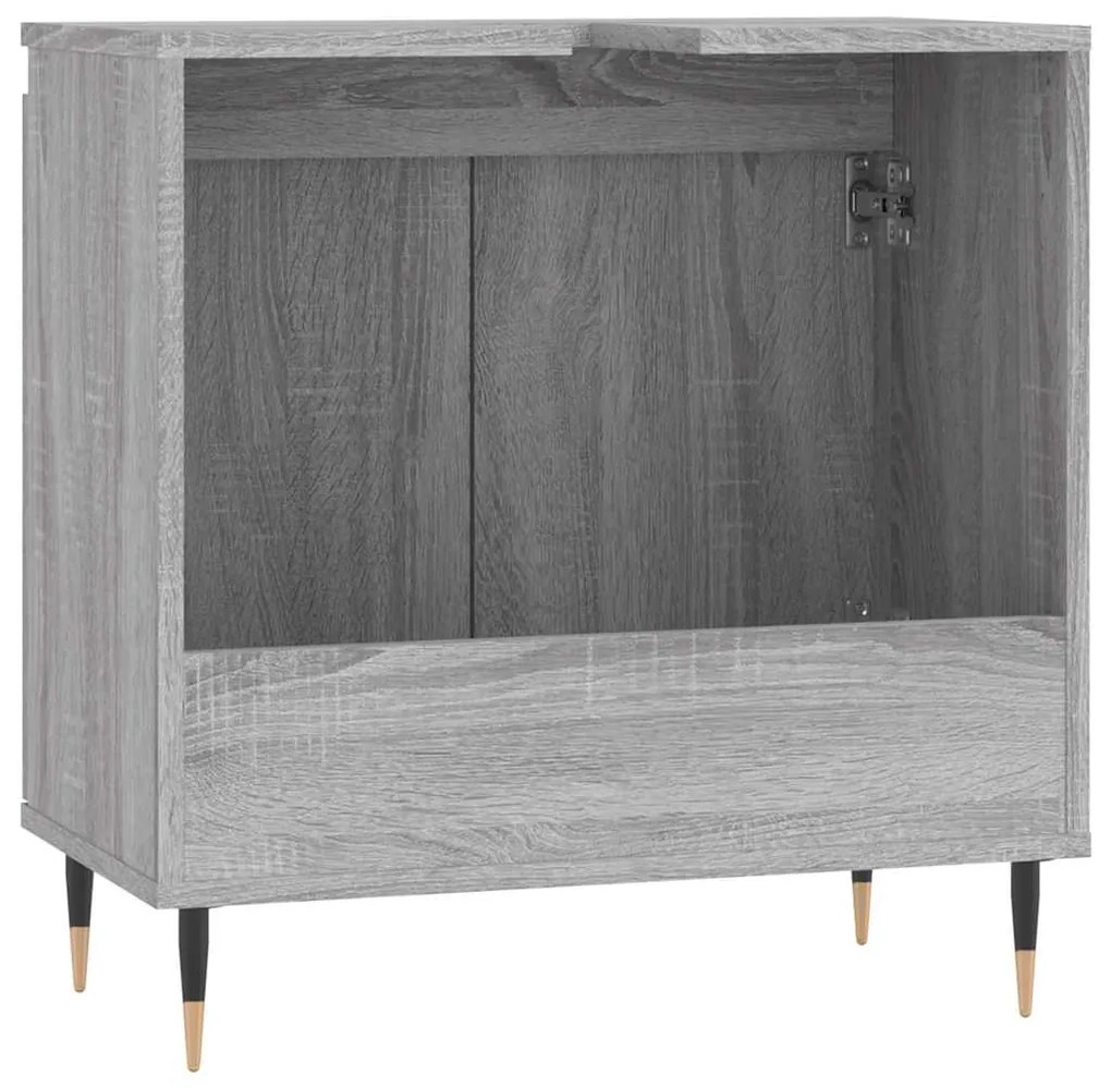 Armário casa de banho 58x33x60cm derivados madeira cinza sonoma