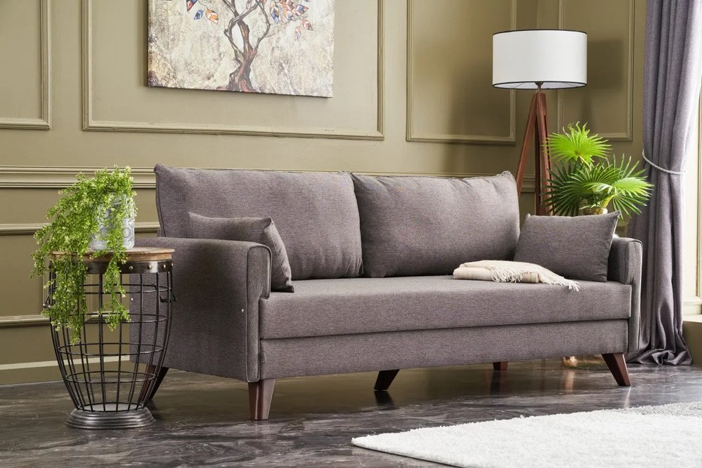 Sofá-Cama 3 Lugares Bella – Castanho – 208 x 85 x 81 cm