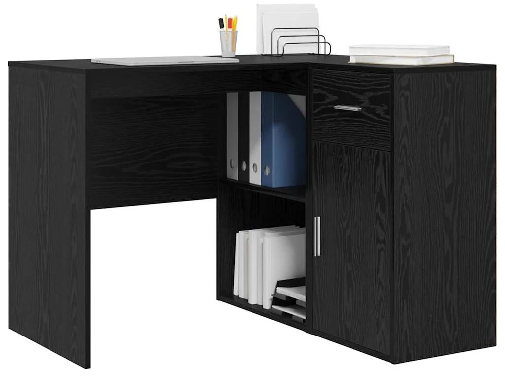 Mesa de Canto Carvalho Preto 102x88x75 cm Madeira Ingenheirada