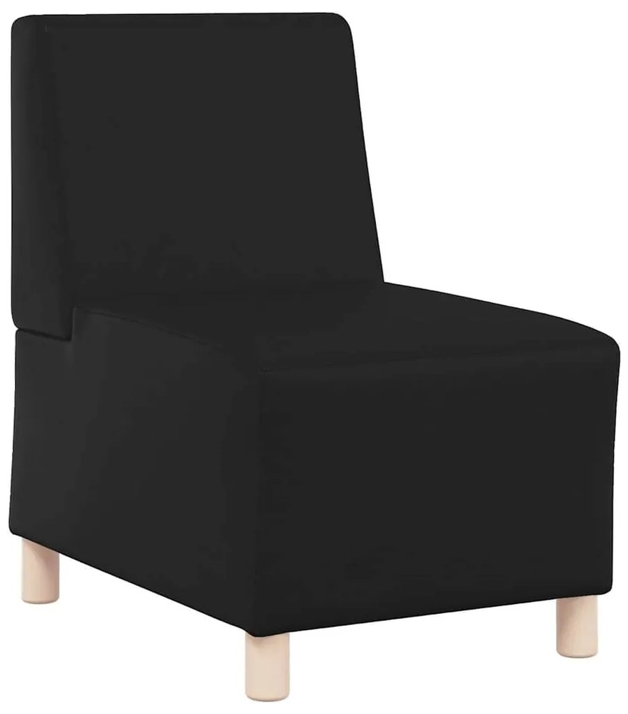 Poltrona sem braços couro artificial 55 cm preto