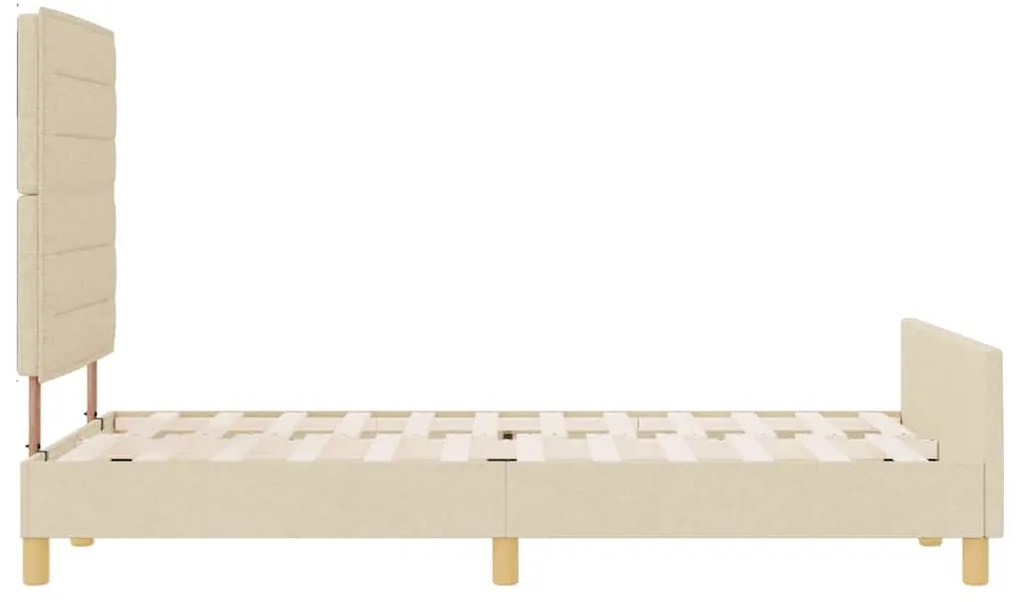 Cama vidaXL Creme 120x190 cm Tecido
