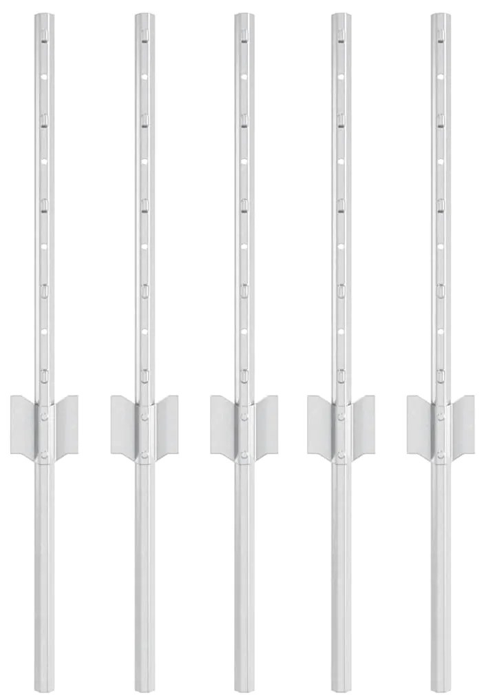 Postes de Cerca , 5 peças em U canalizado, aço galvanizado de 40 cm.