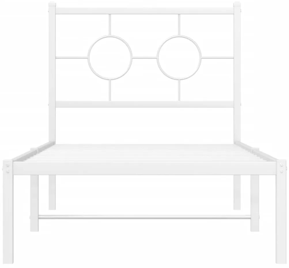 Estrutura de cama com cabeceira 80x200 cm metal branco