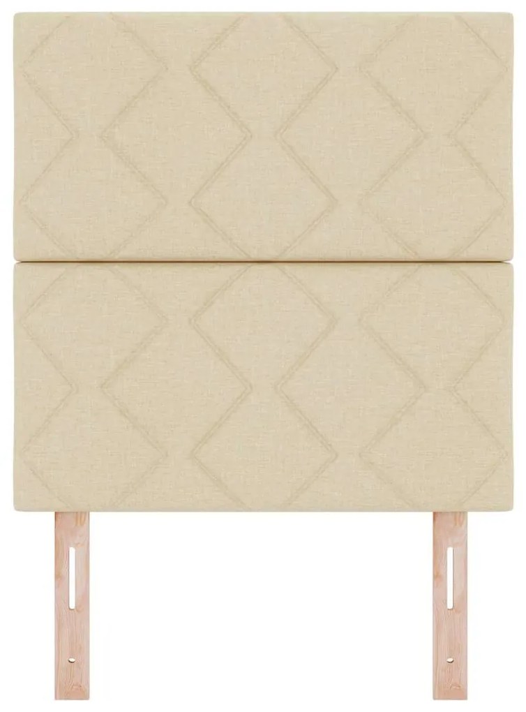 Cabeceira com Design de Blocos de Diamante Creme 80 cm em Tecido