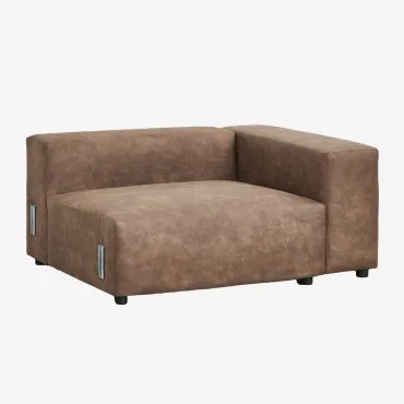 Módulo De Canto Direito 135x113 Cm Com Braço Alto Para Sofá Modular Bruna Camurça Café Castanho - Sklum