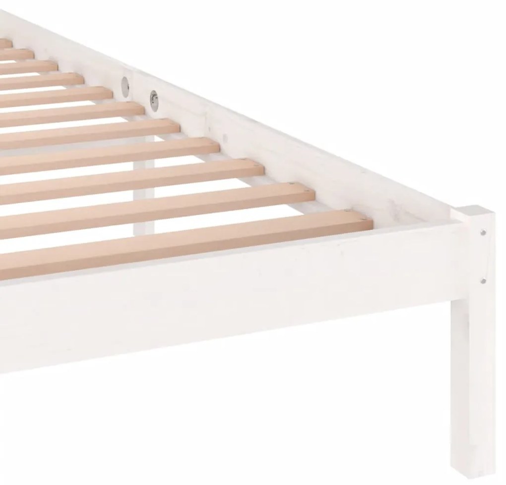 Estrutura de cama 200x200 cm pinho maciço branco