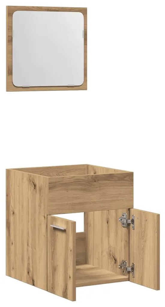2 pcs móveis de casa de banho deriv. madeira carvalho artisiano