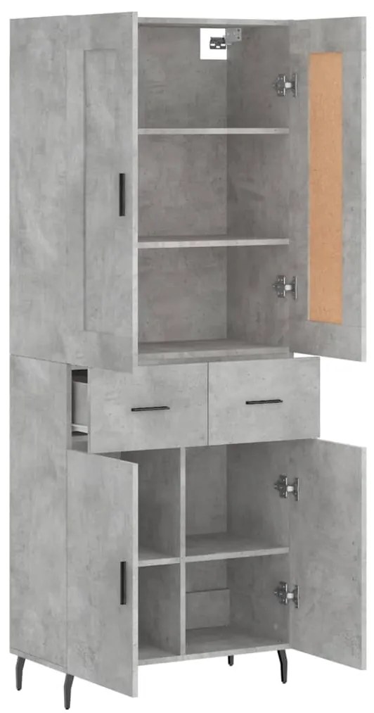 Armário alto 69,5x34x180 cm derivados de madeira cinza cimento