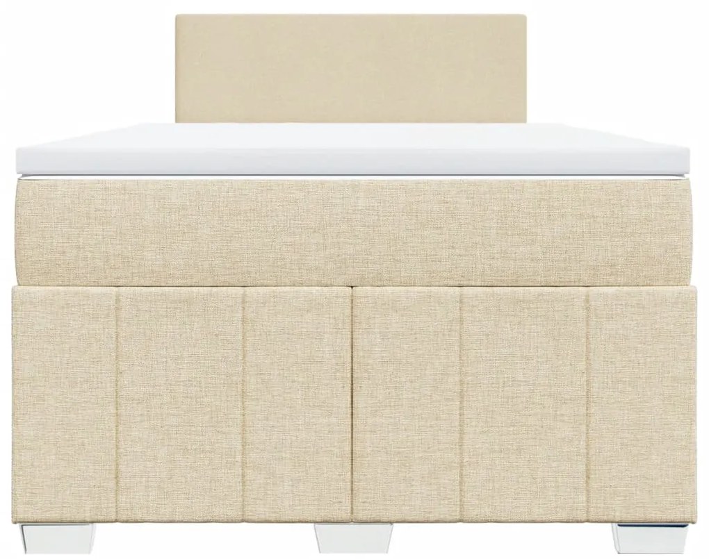 Cama boxspring com colchão 120x190 cm tecido cor creme