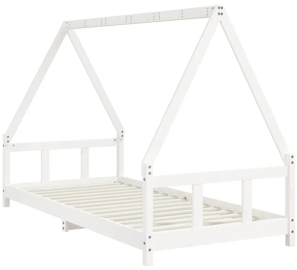 Estrutura de cama infantil 90x200 cm pinho maciço branco