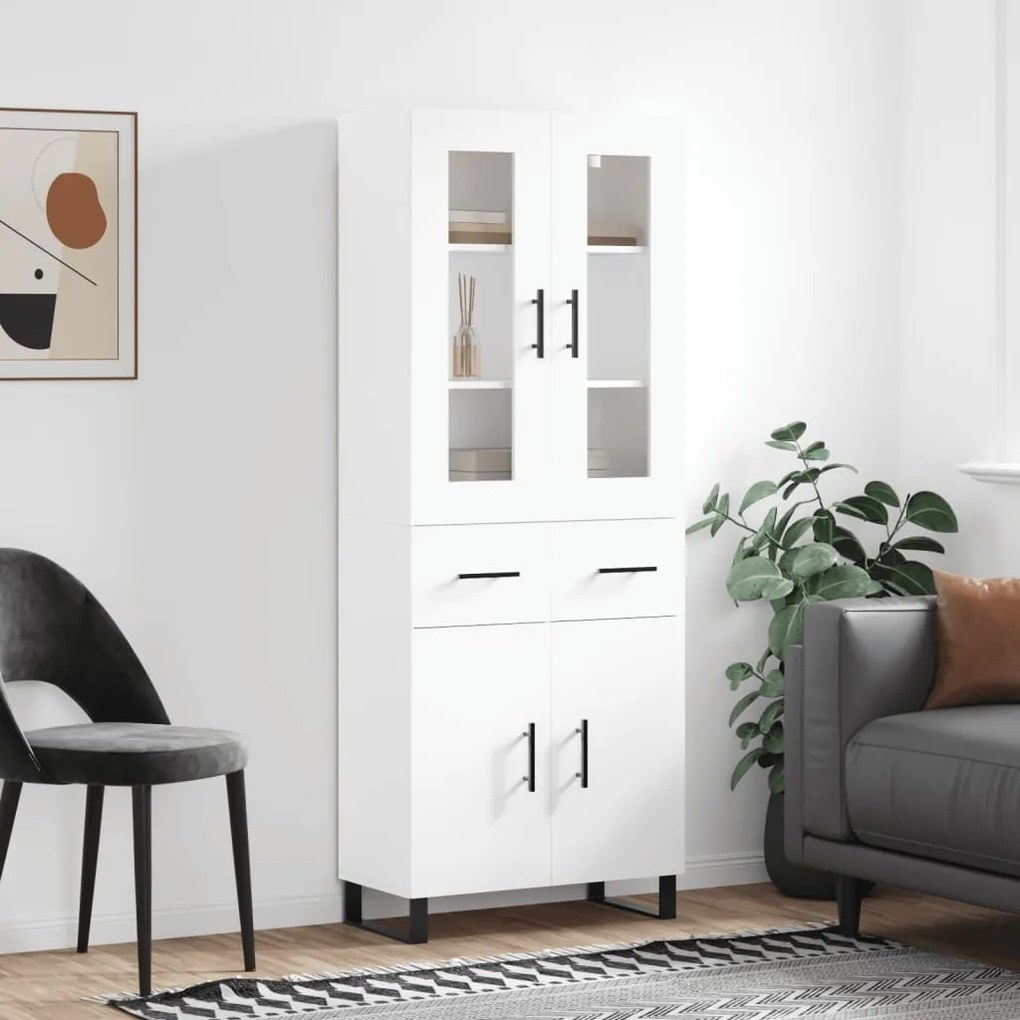 vidaXL Armário alto 69,5x34x180 cm derivados de madeira branco