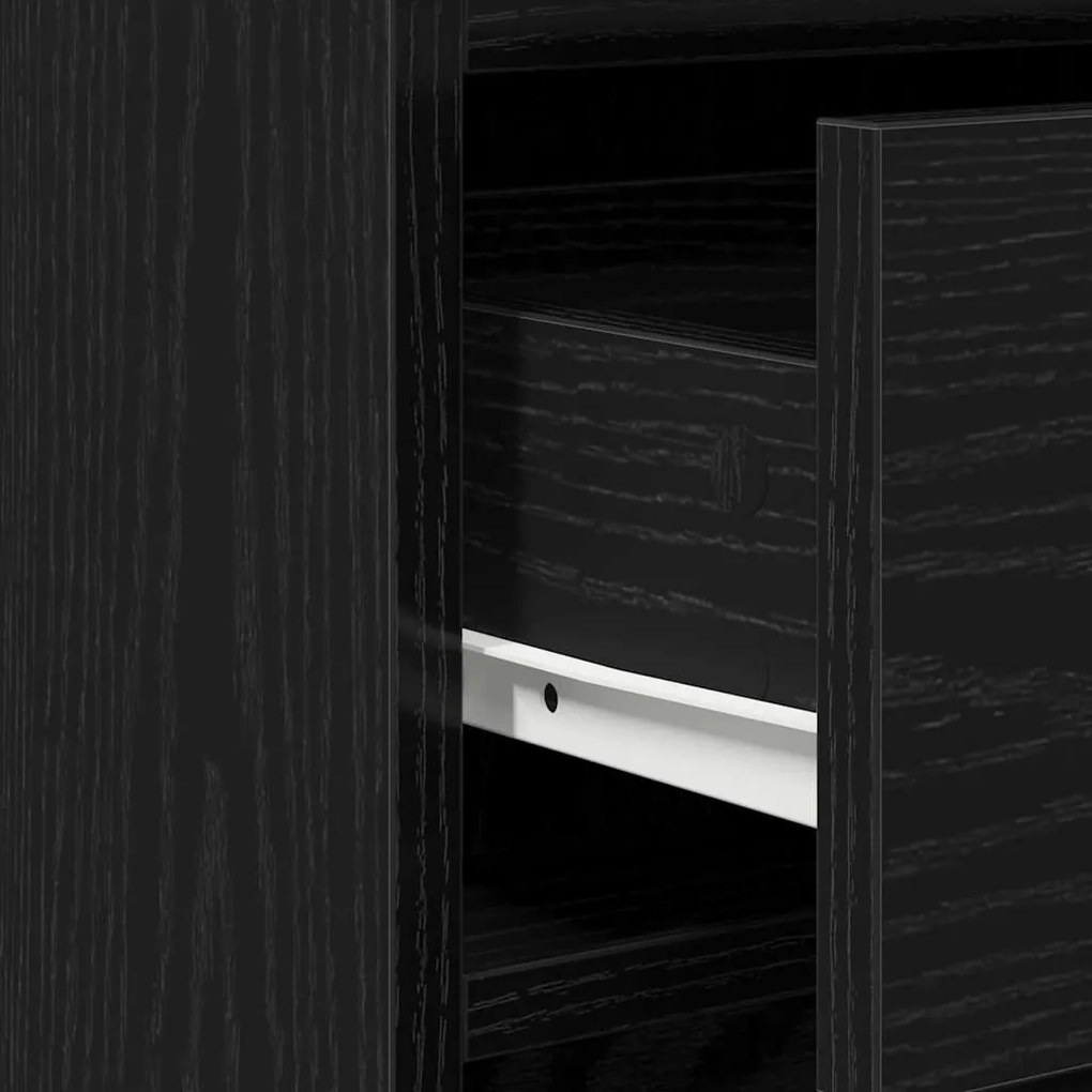 Conjunto de Mesa de Toucador 2 Peças com LED de Carvalho Preto Engenha