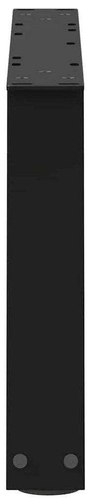 Pés para mesa de centro em V, 2 peças, preto, 60x(30-31,3) cm, aço