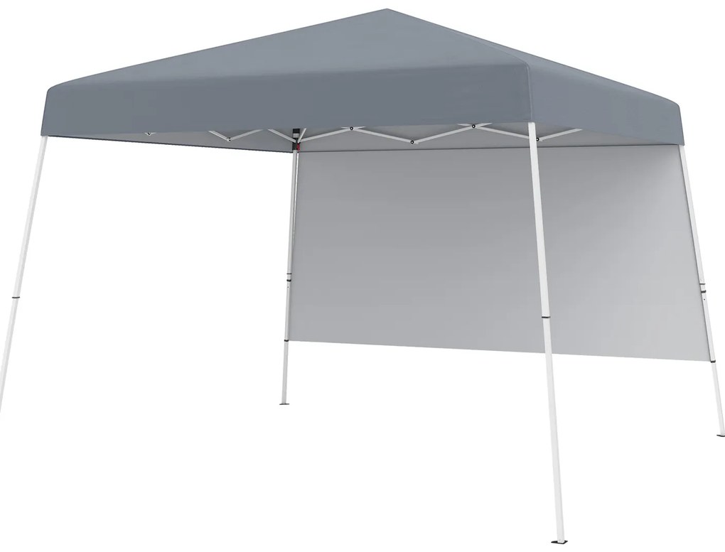 Tenda dobrável de 8 x 8 pés com 1 parede lateral e mochila portátil - branca