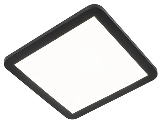 Candeeiro de teto preto 30 cm com LED regulável em 3 etapas IP44 - Steve