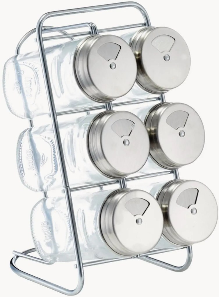 Suporte para especiarias com frascos de arrumação Mia, conjunto de 7