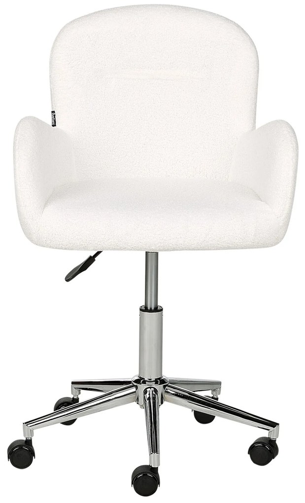 Cadeira de escritório em bouclé branco PRIDDY Beliani