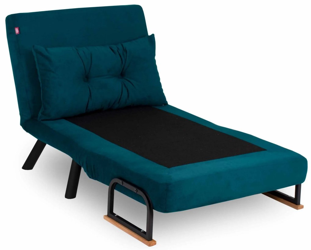 Poltrona Cama "Versa" – Verde Petróleo – Design Moderno