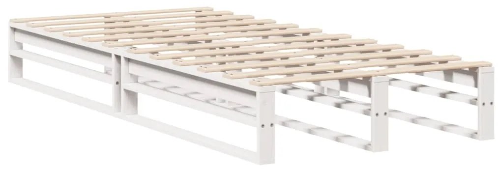 Cama sem colchão 90x200 cm madeira de pinho maciça branco